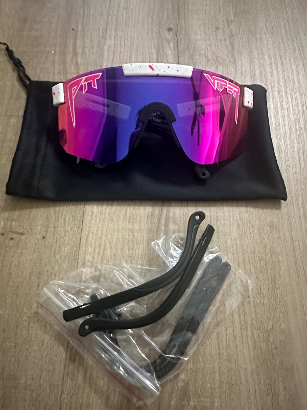 Pit Viper Style Mirrored Cycling Sunglasses - Pink/Purple